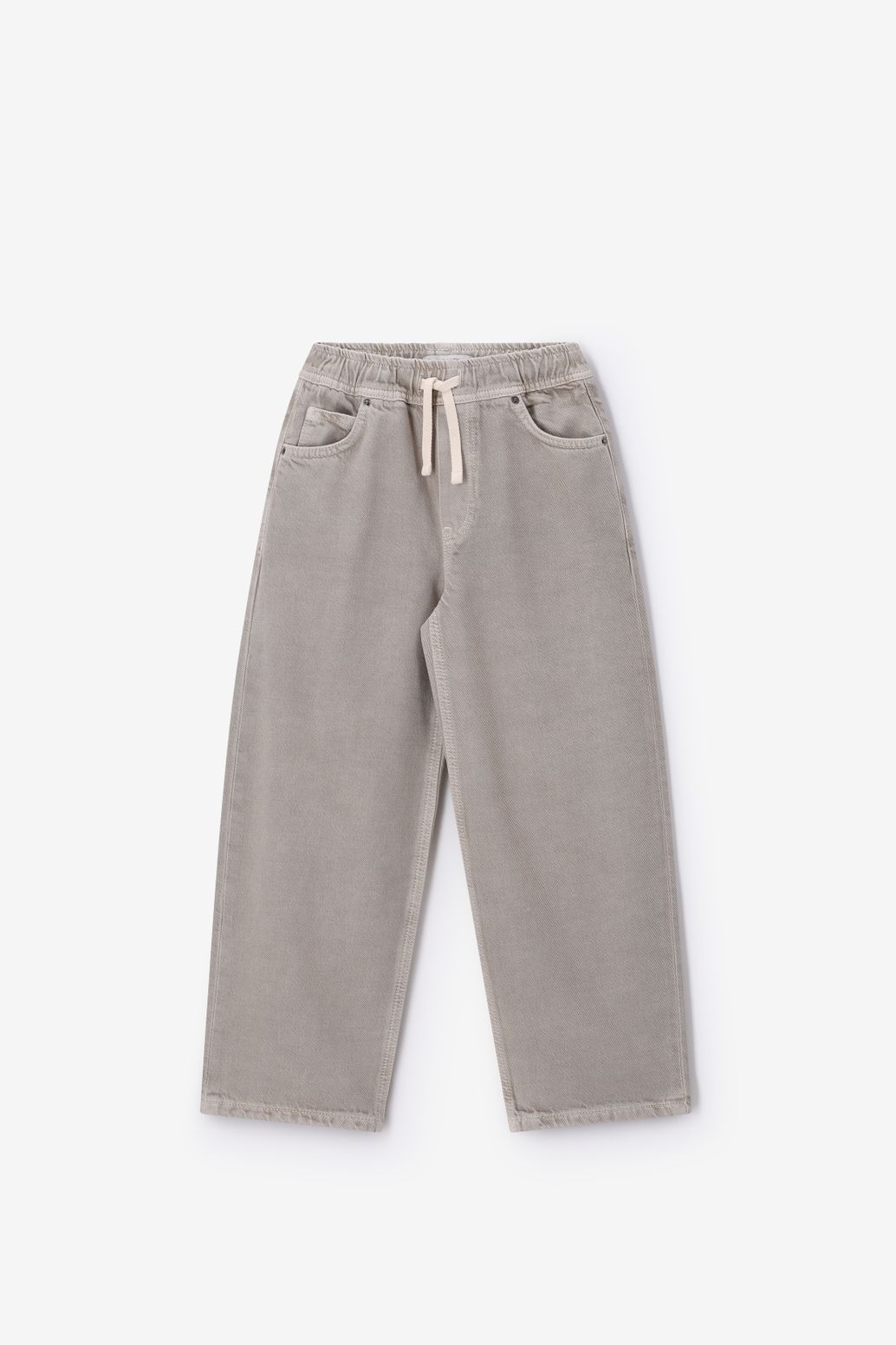 Grijze pull on loose fit barrel jeans