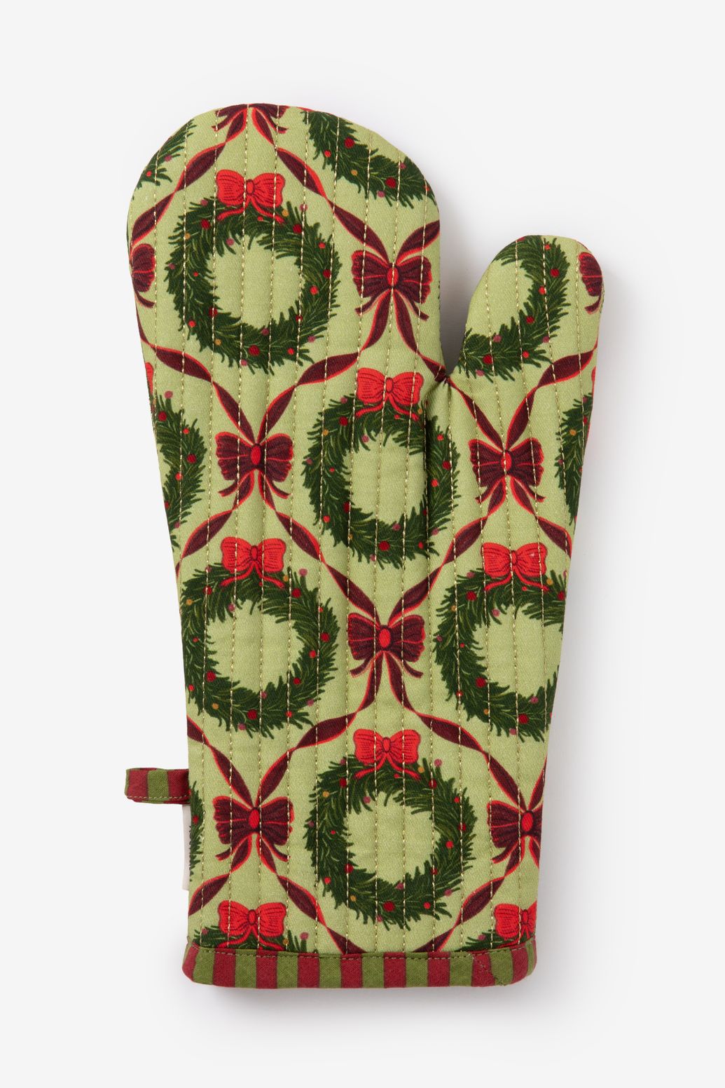 Groene ovenwant met kerstprint