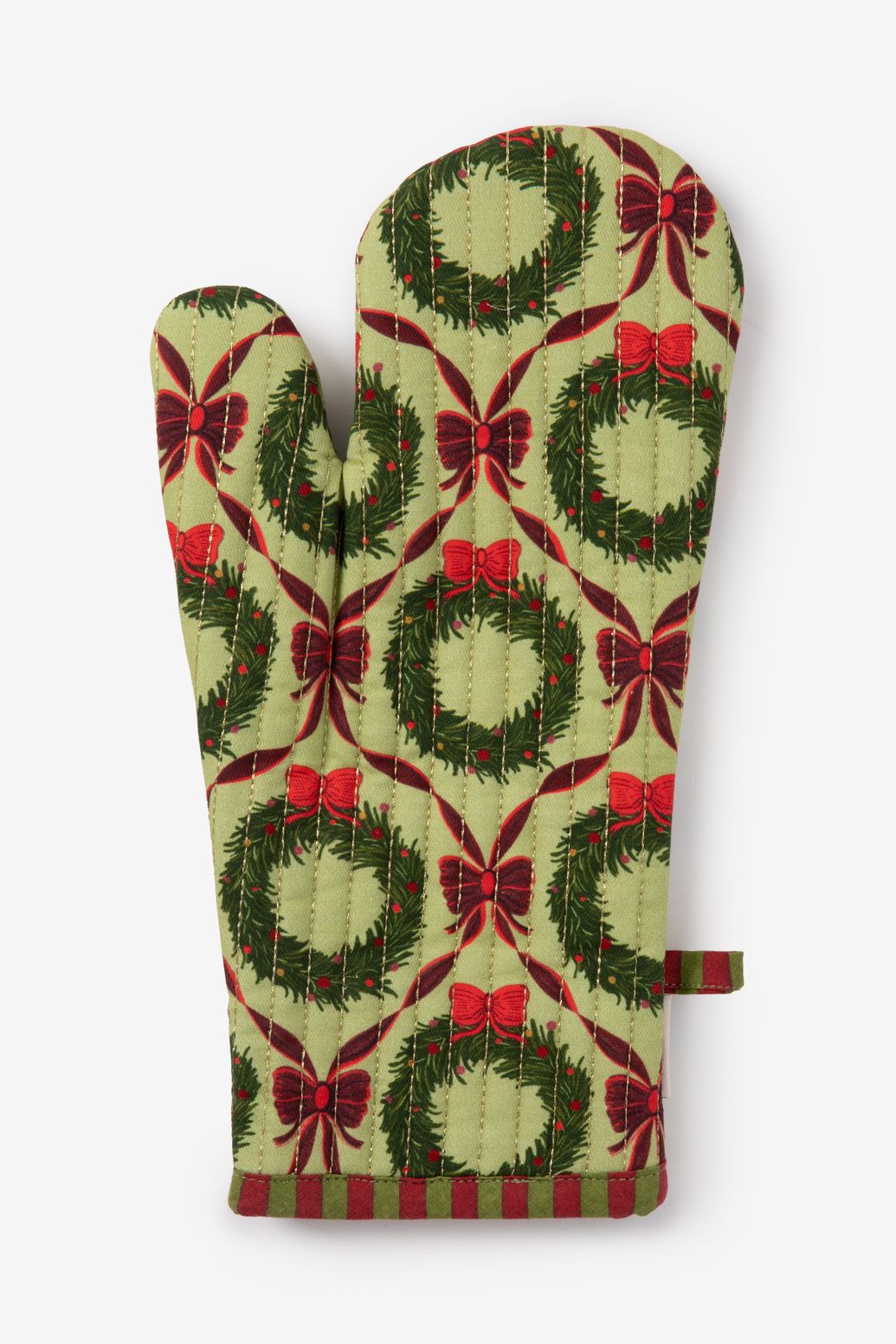 Groene ovenwant met kerstprint