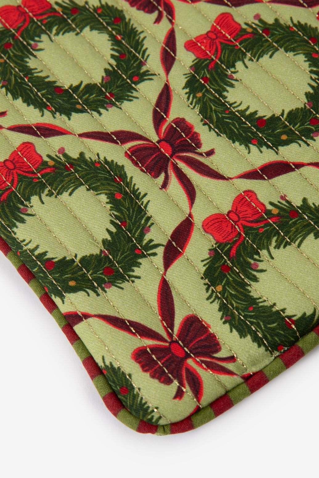 Topflappen mit Weihnachts-Print - grün