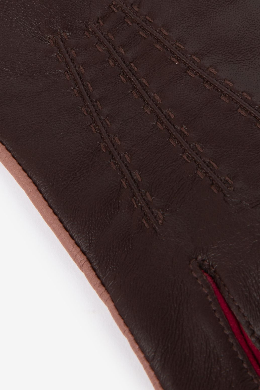 Donkerrode leren handschoenen