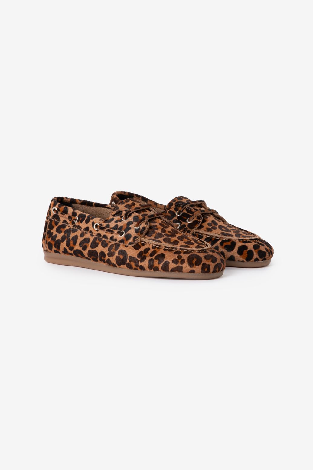 Bootsschuhe mit Leoprint - braun