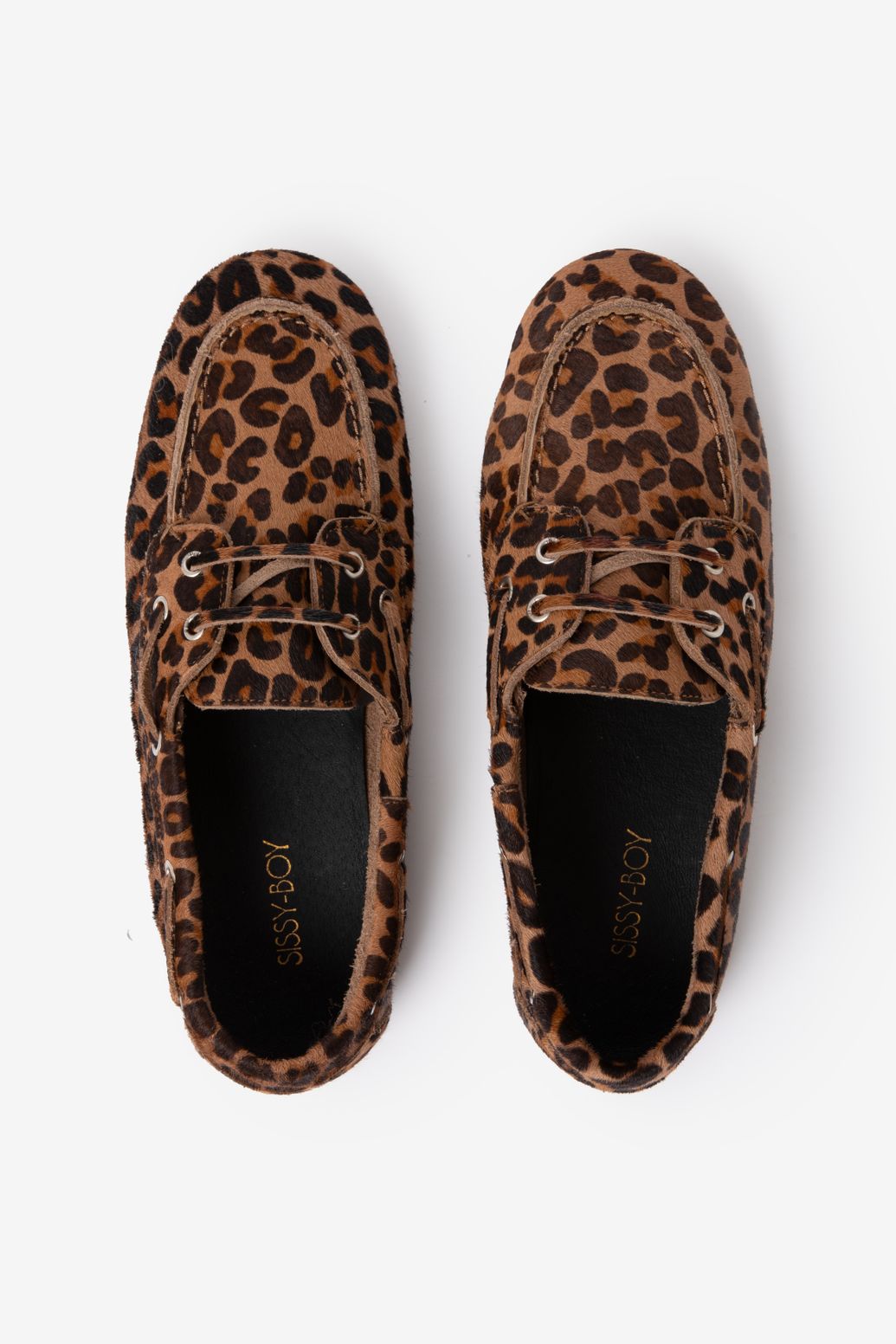 Bootsschuhe mit Leoprint - braun