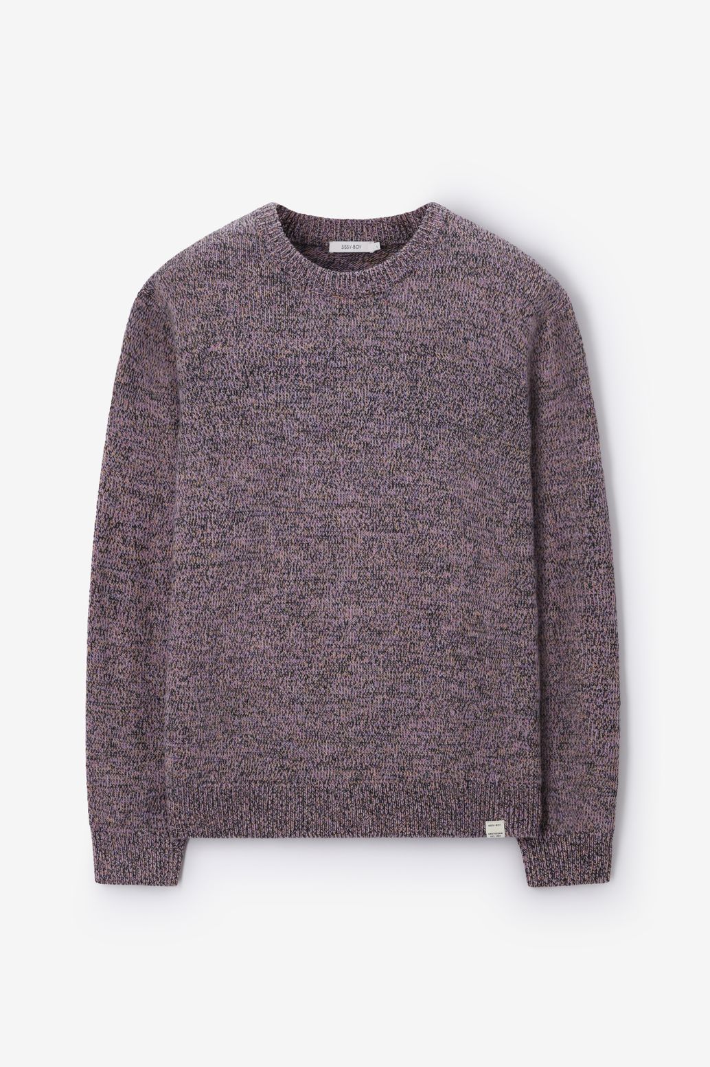 Melierter Wollpullover - flieder