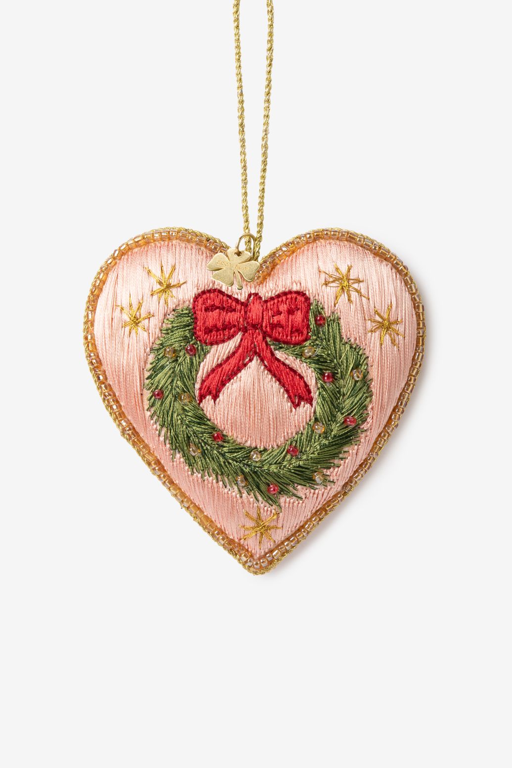 Suspension de Noël coeur - rose