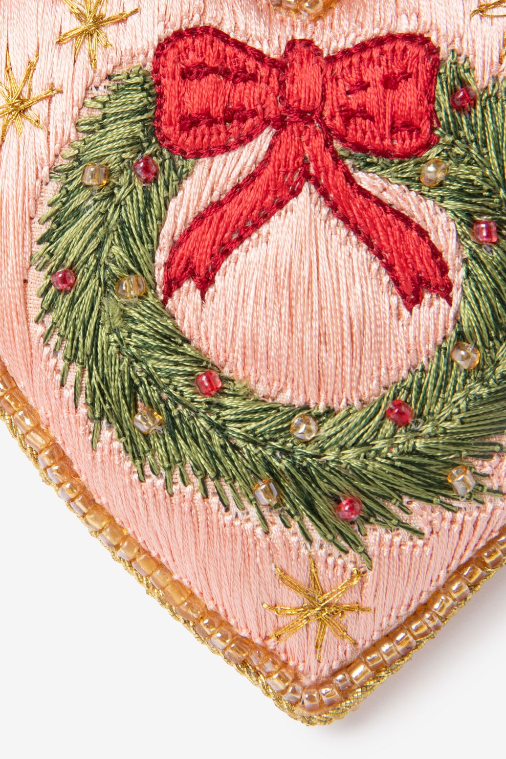 Suspension de Noël coeur - rose