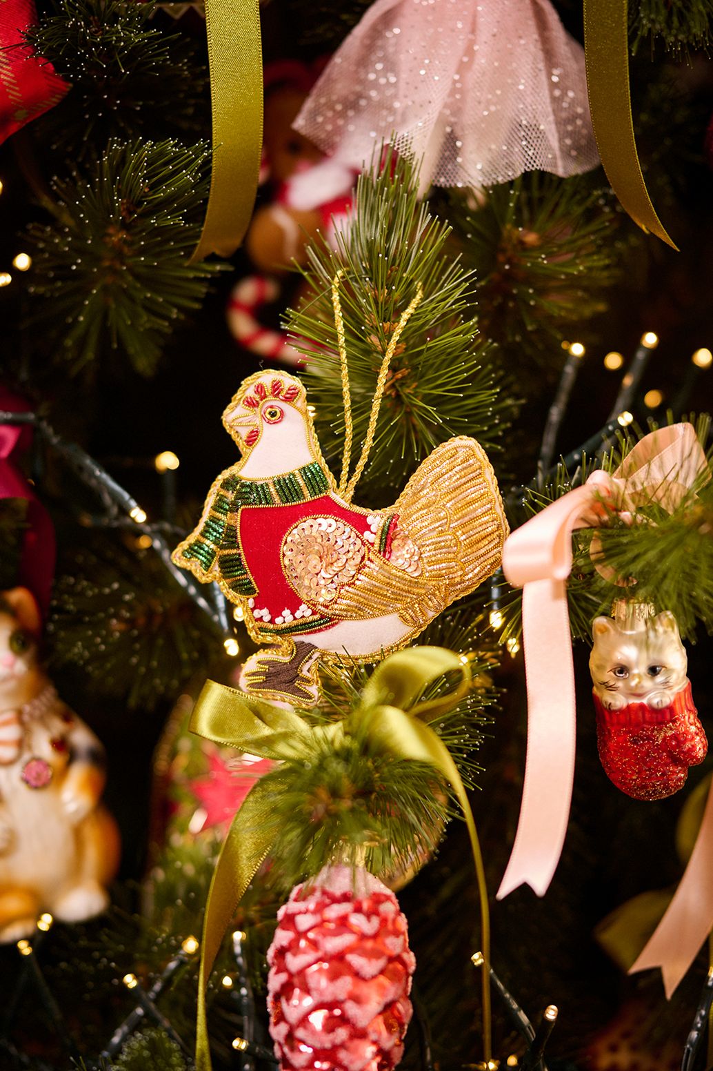 Suspension de Noël poulet - multicolore
