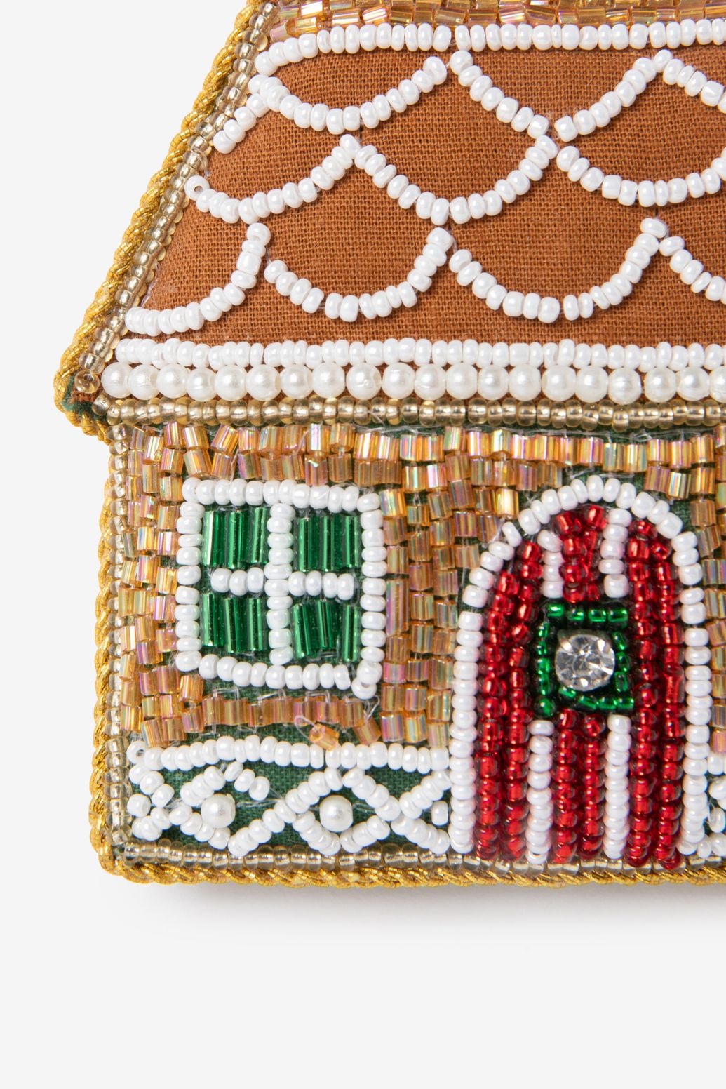 Multicolour kersthanger met gingerbread huisje
