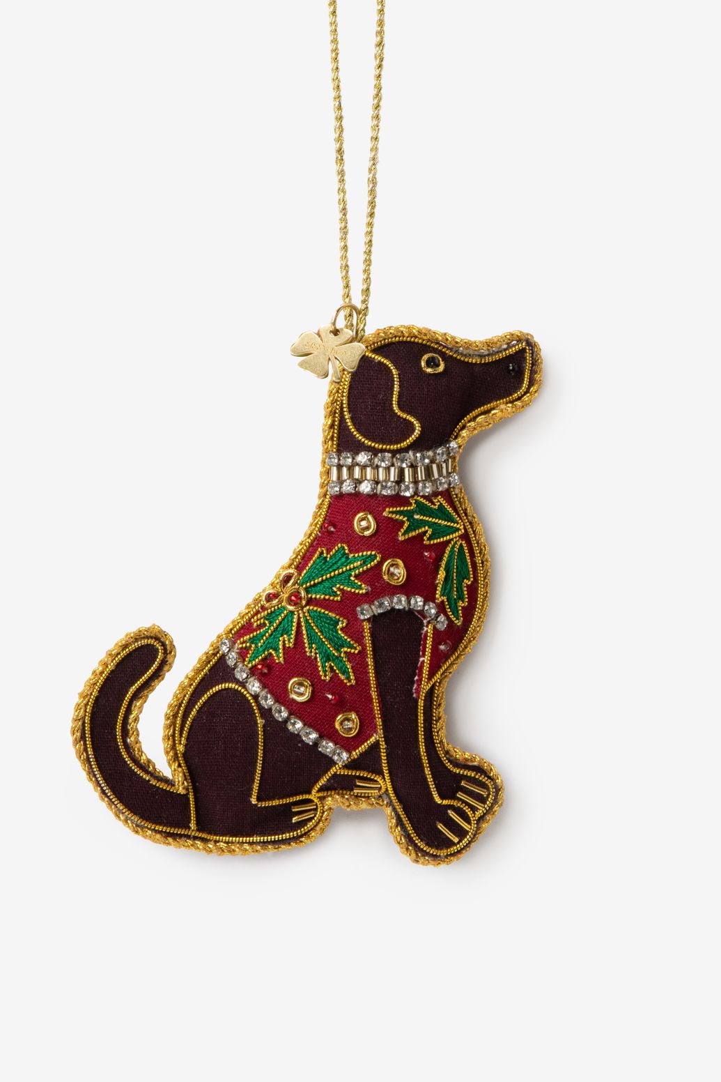 Suspension de Noël chien - marron