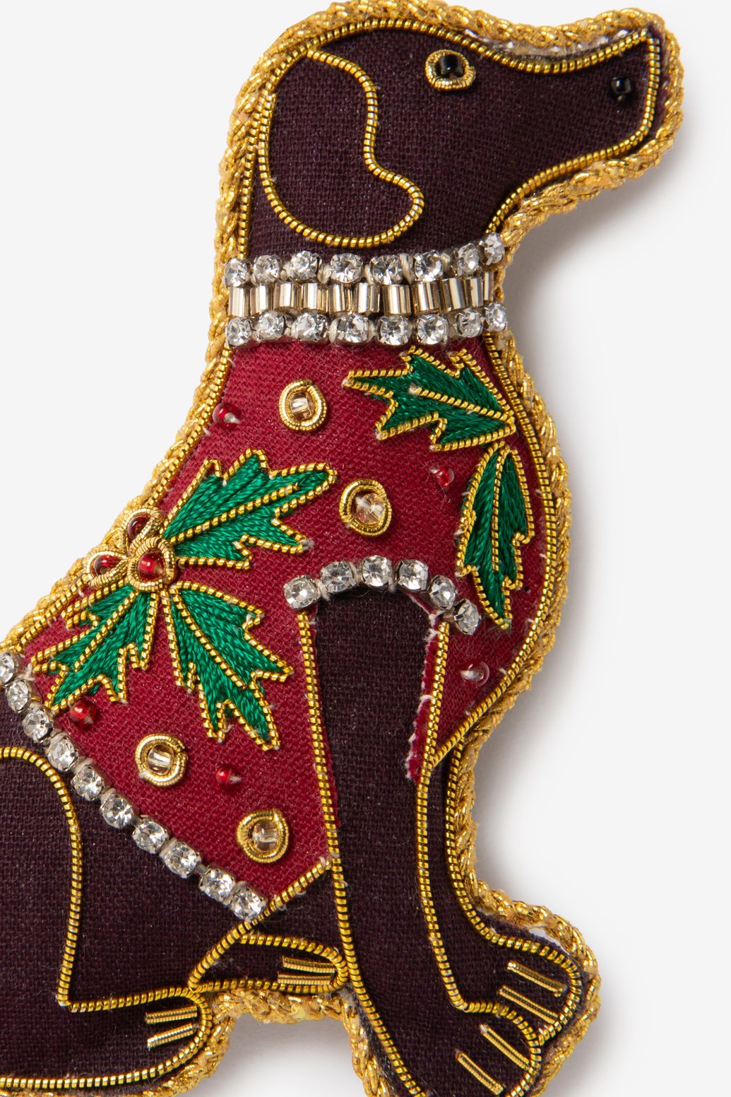 Suspension de Noël chien - marron