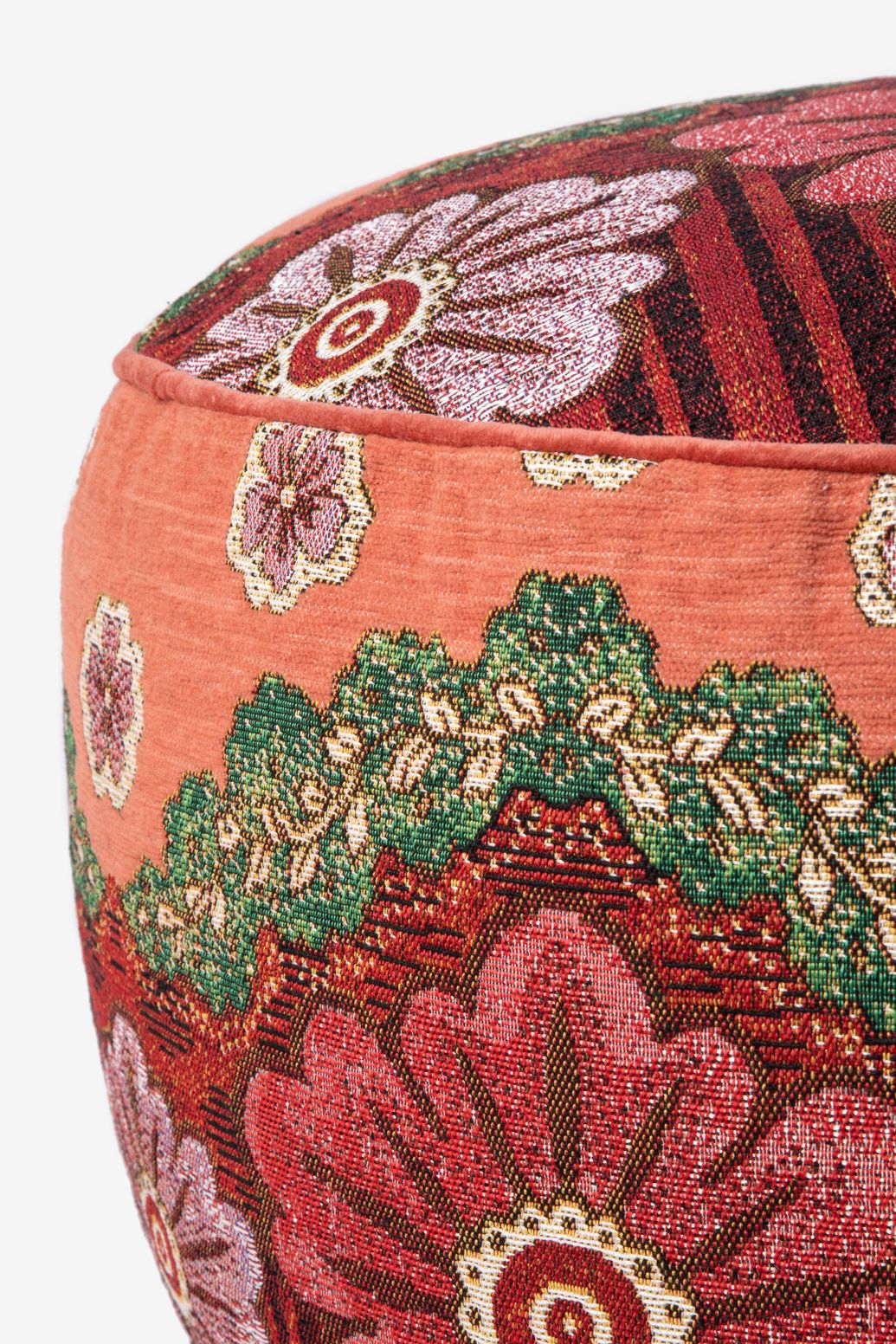 Pouf avec imprimé fleuri - multicolore