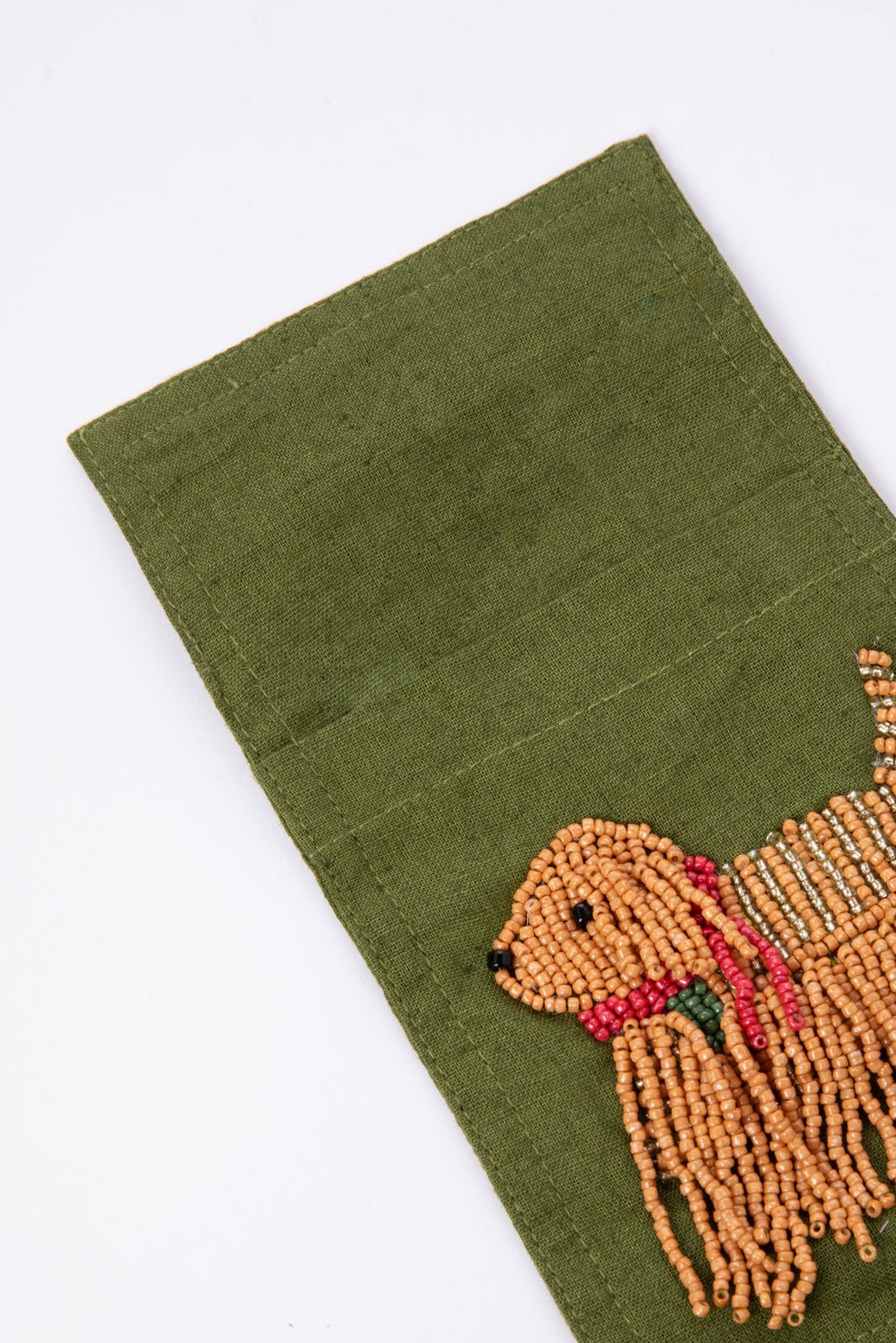 Groen bestekzakje met hond