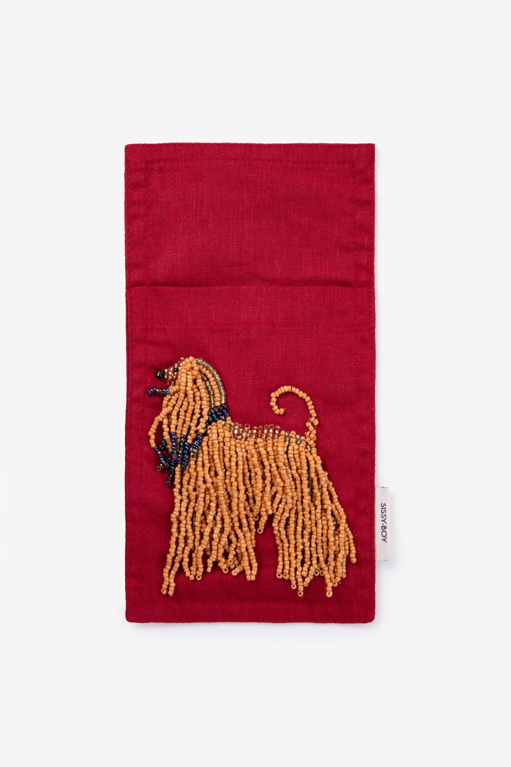 Rood bestekzakje met poedel