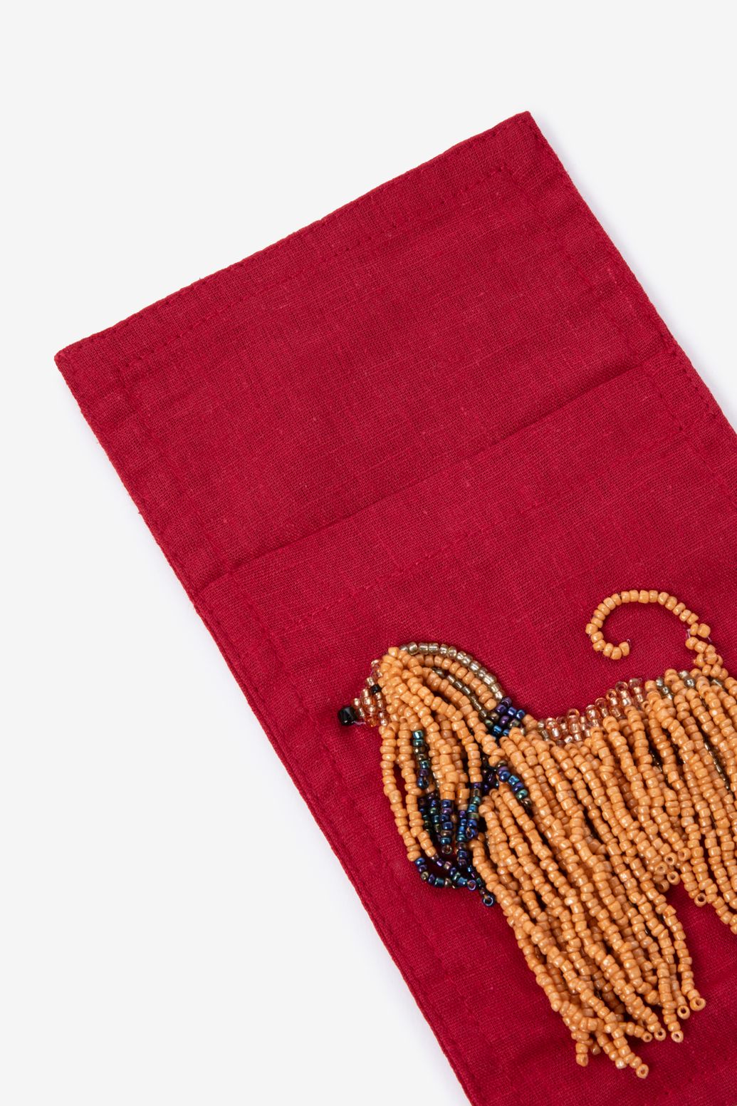 Pochette à couverts avec caniche - rouge