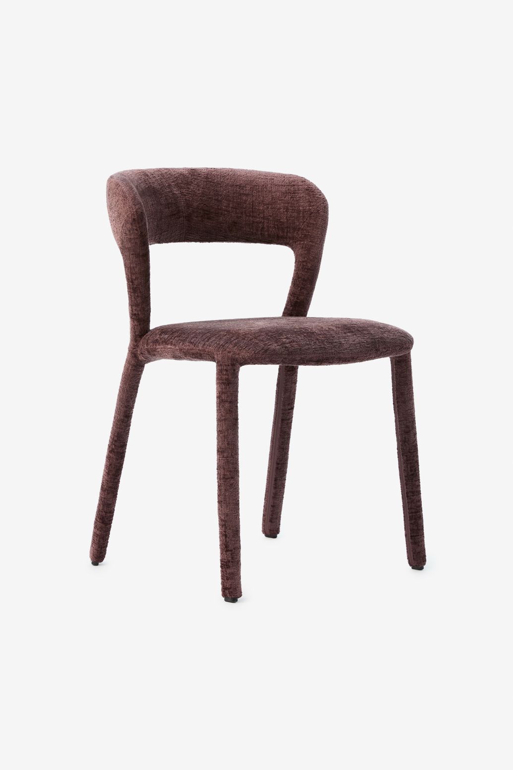 Chaises de salle à manger en tissu chenille - violet foncé