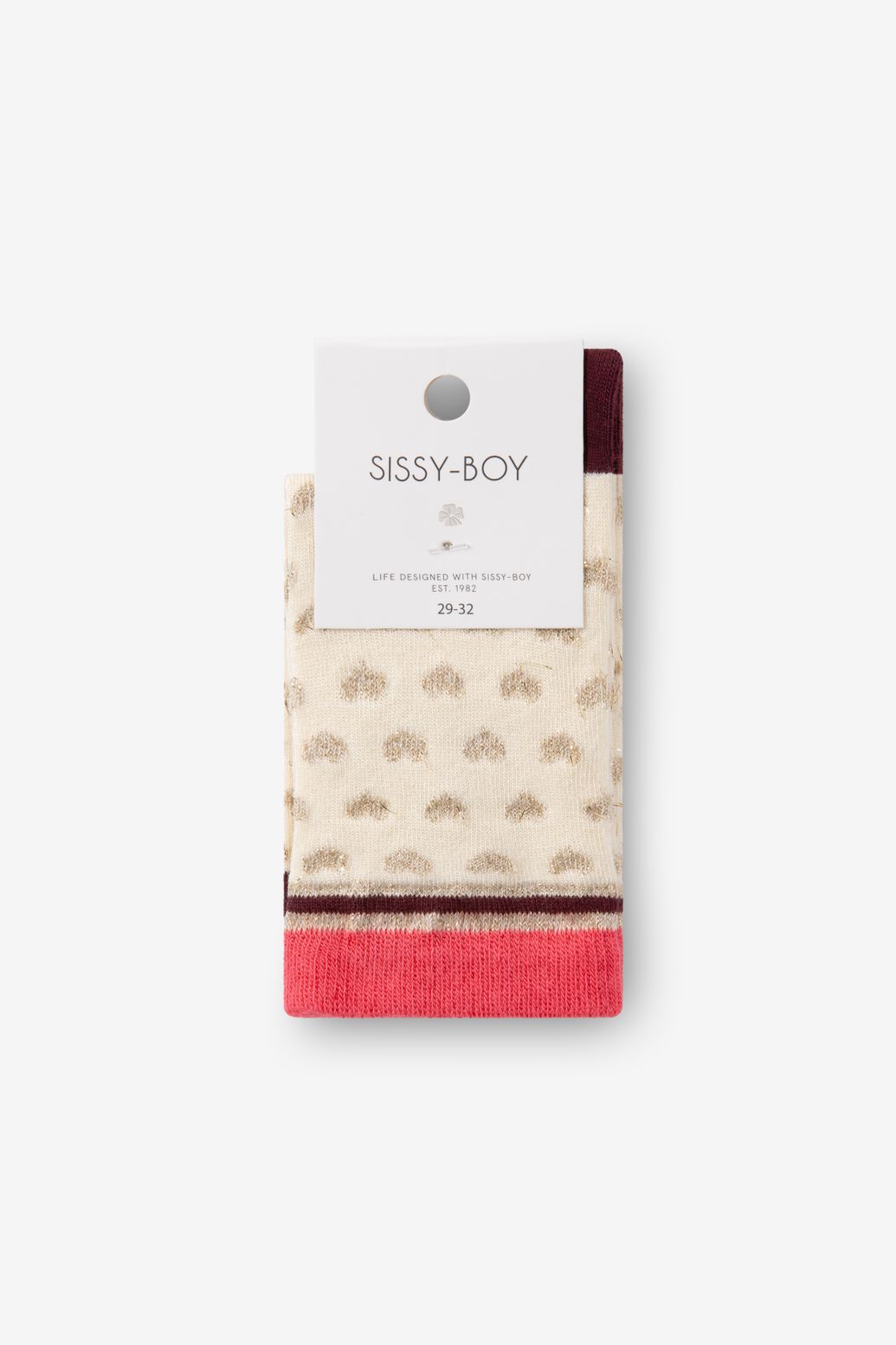 Socken mit Herzmuster - cremeweiß