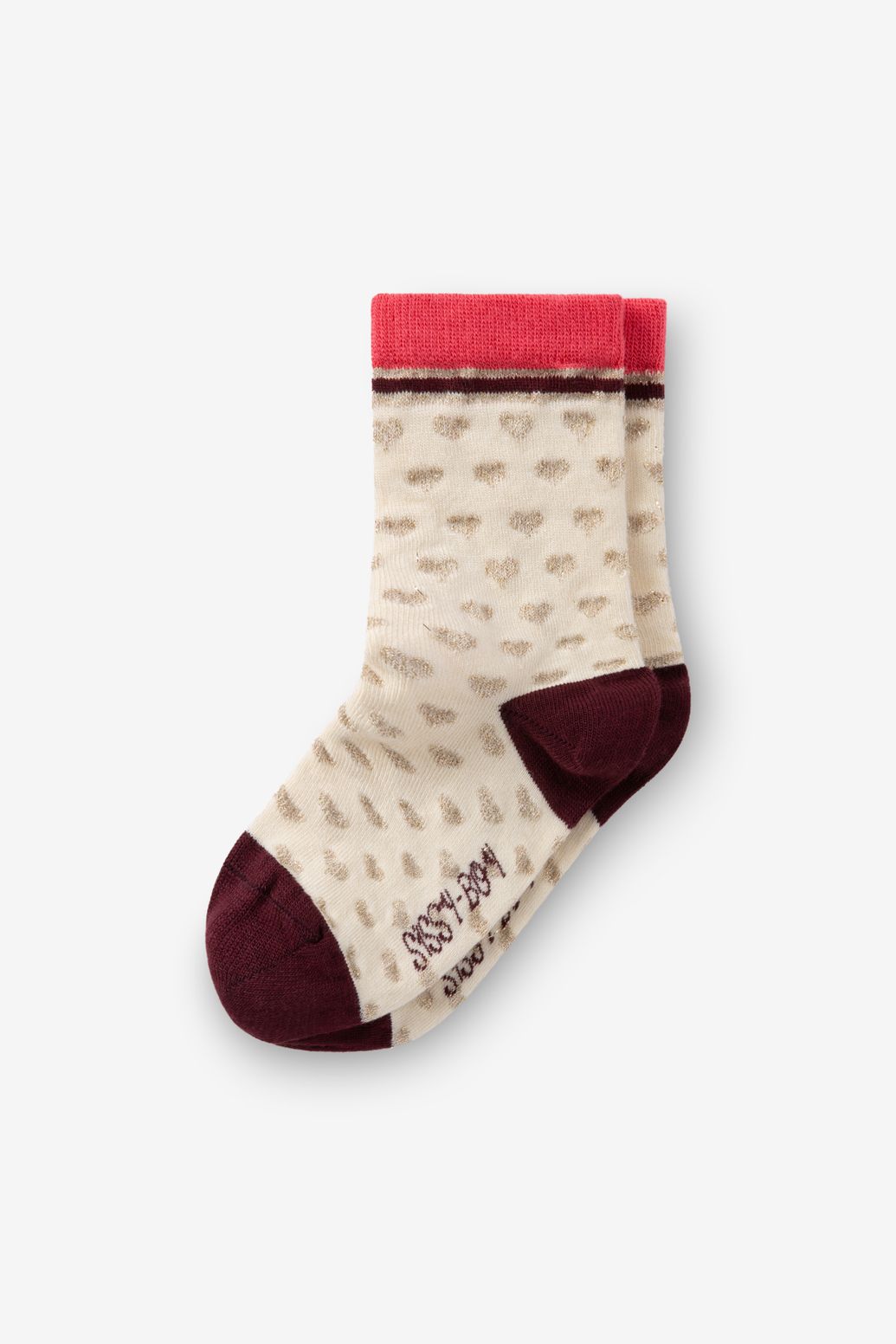 Chaussettes avec cœurs - blanc cassé