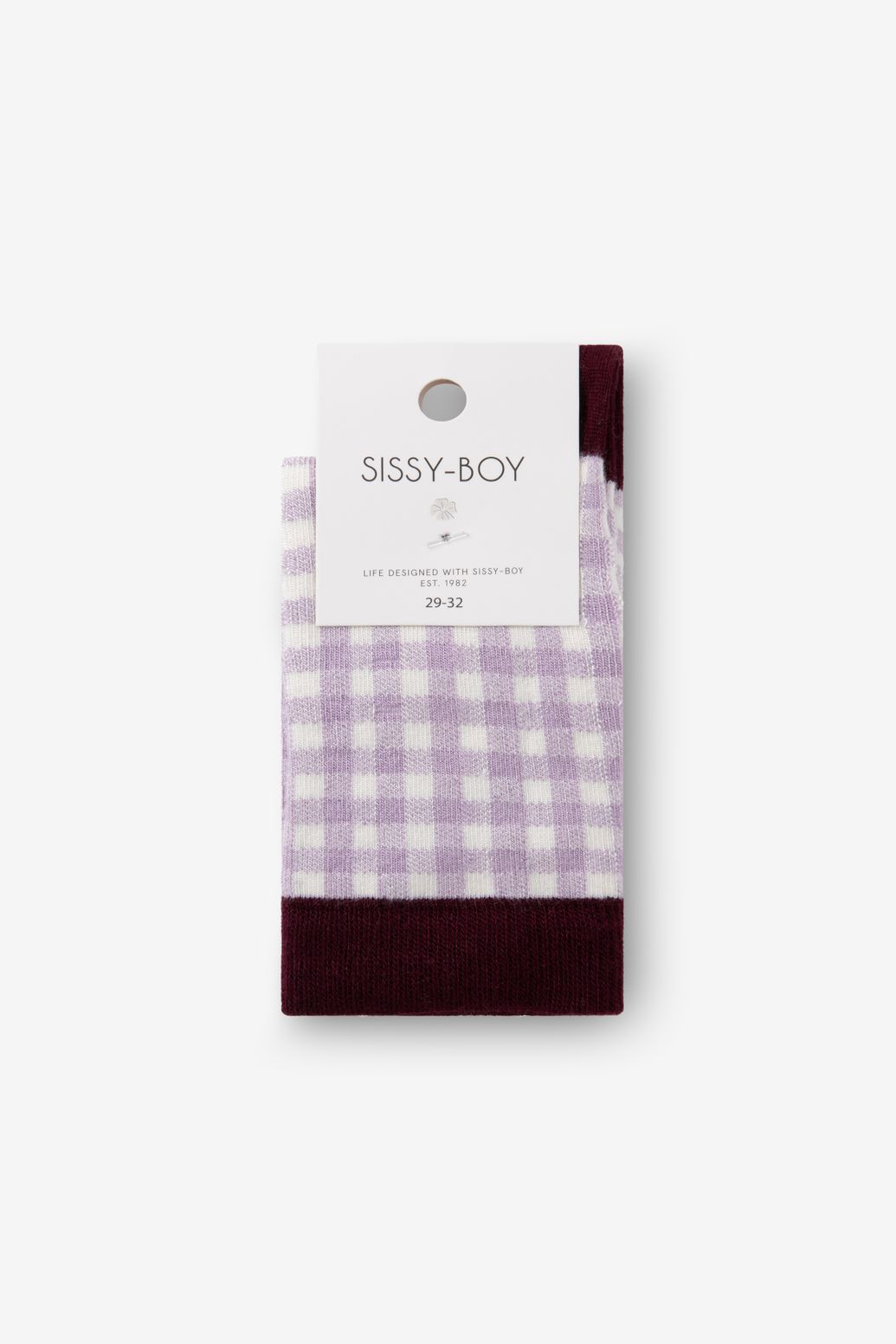 Lichtroze sokken met check print