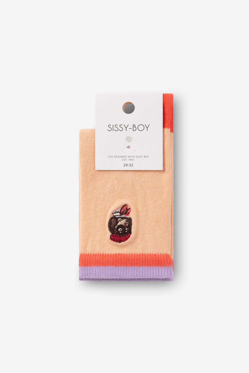 Socken mit Stickerei-Detail - orange