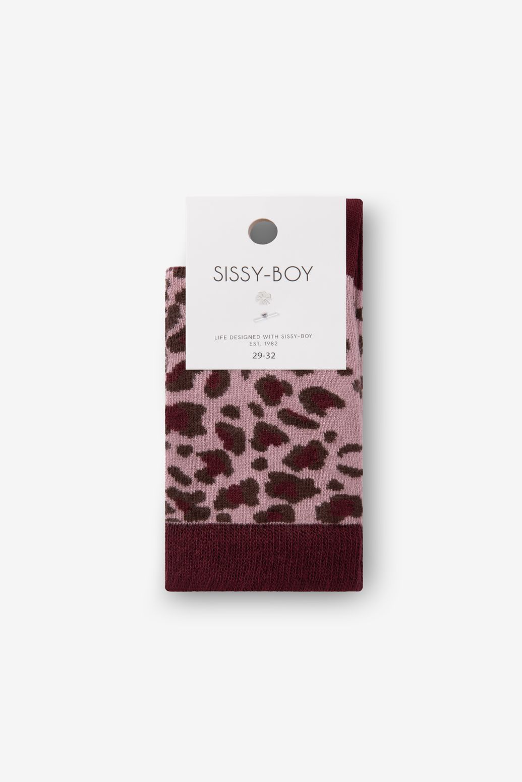 Lichtpaarse sokken met leopard print