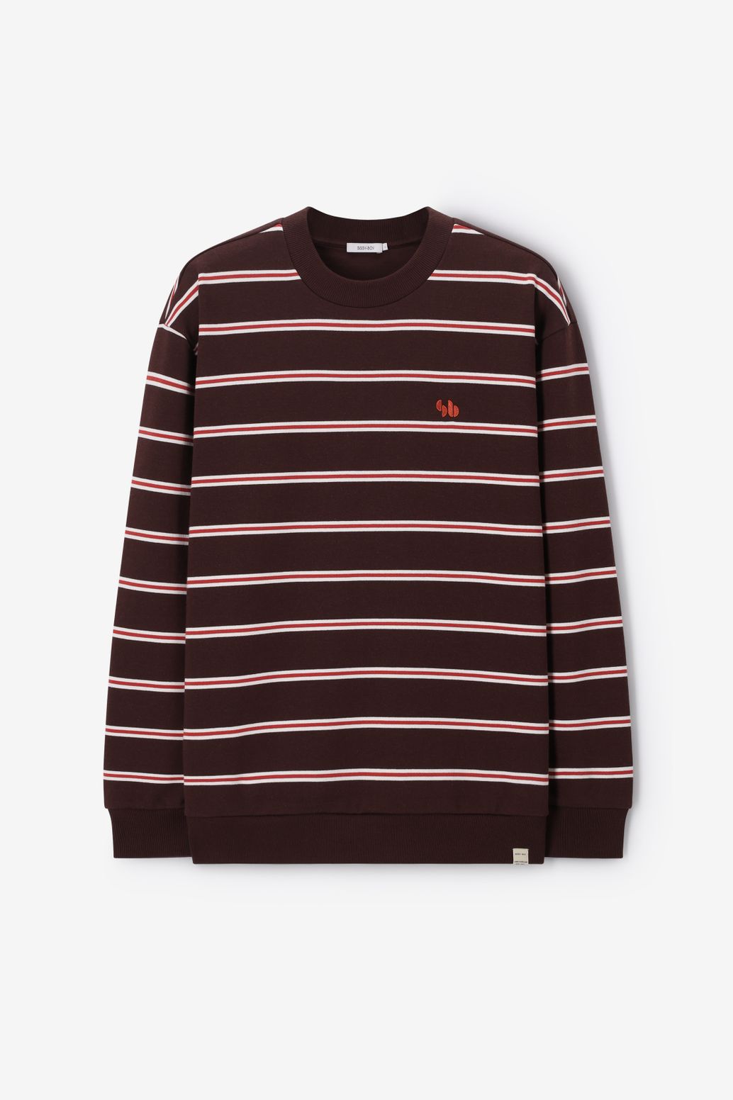 Sweat rayé - marron foncé