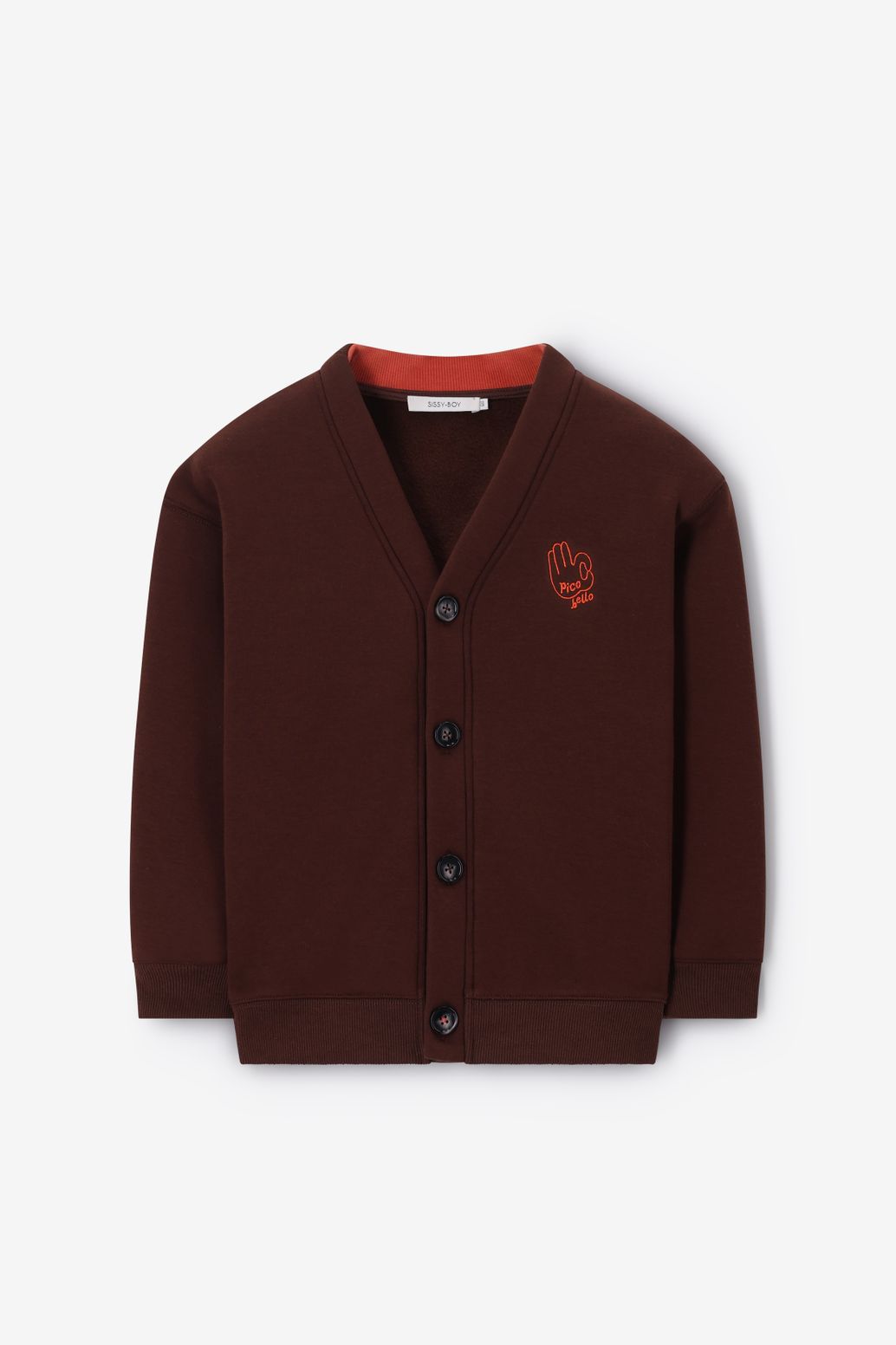 Gilet avec broderie - marron foncé
