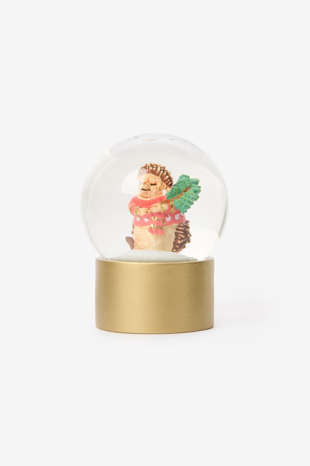 Glazen sneeuwbol met egel