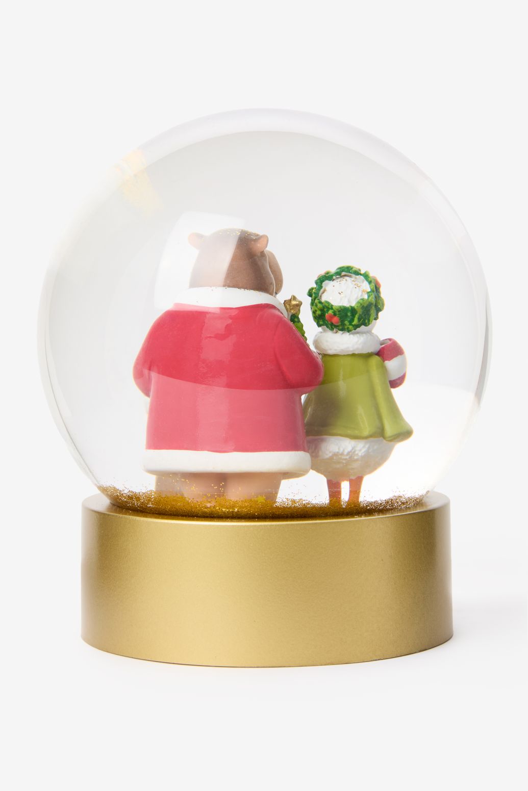 Glazen sneeuwbol met kerstdieren