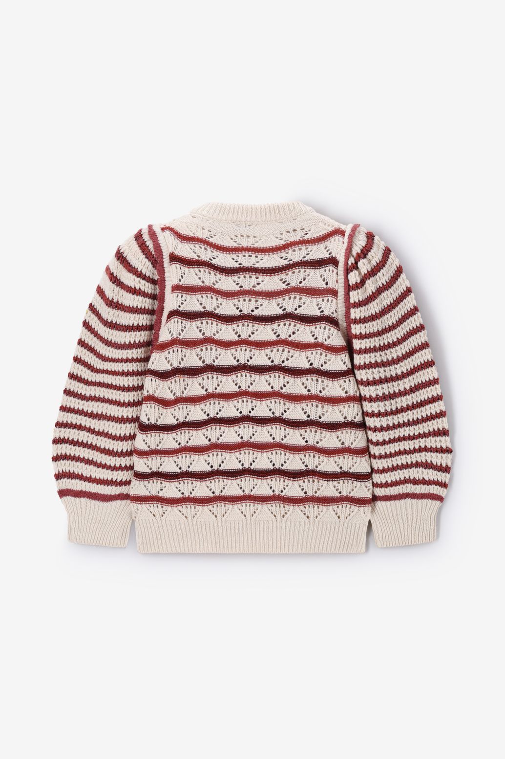 Pull tricoté en laine avec rayures - blanc