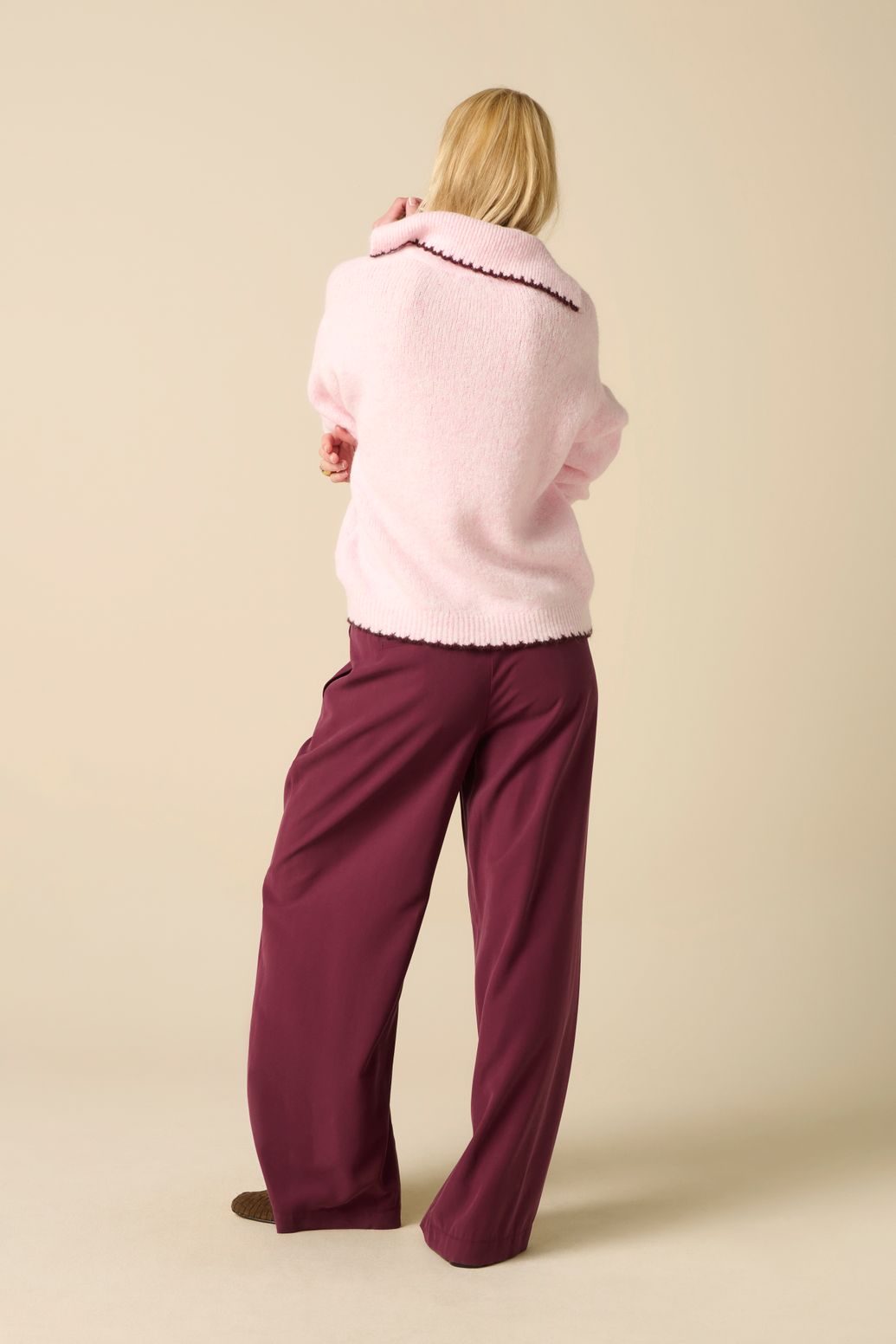Pullover mit V-Ausschnitt - rosa