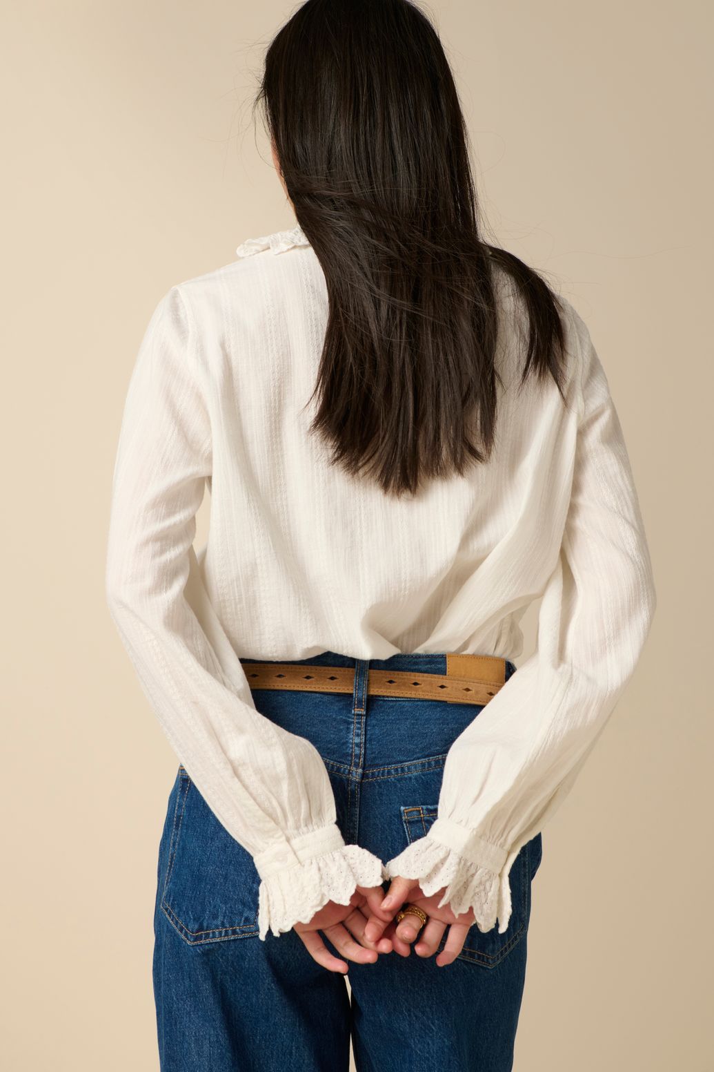 Blouse avec volants - blanc