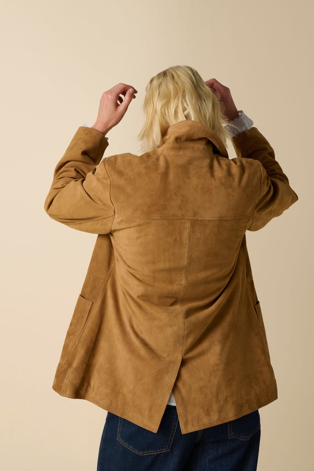 Lichtbruine suède blazer