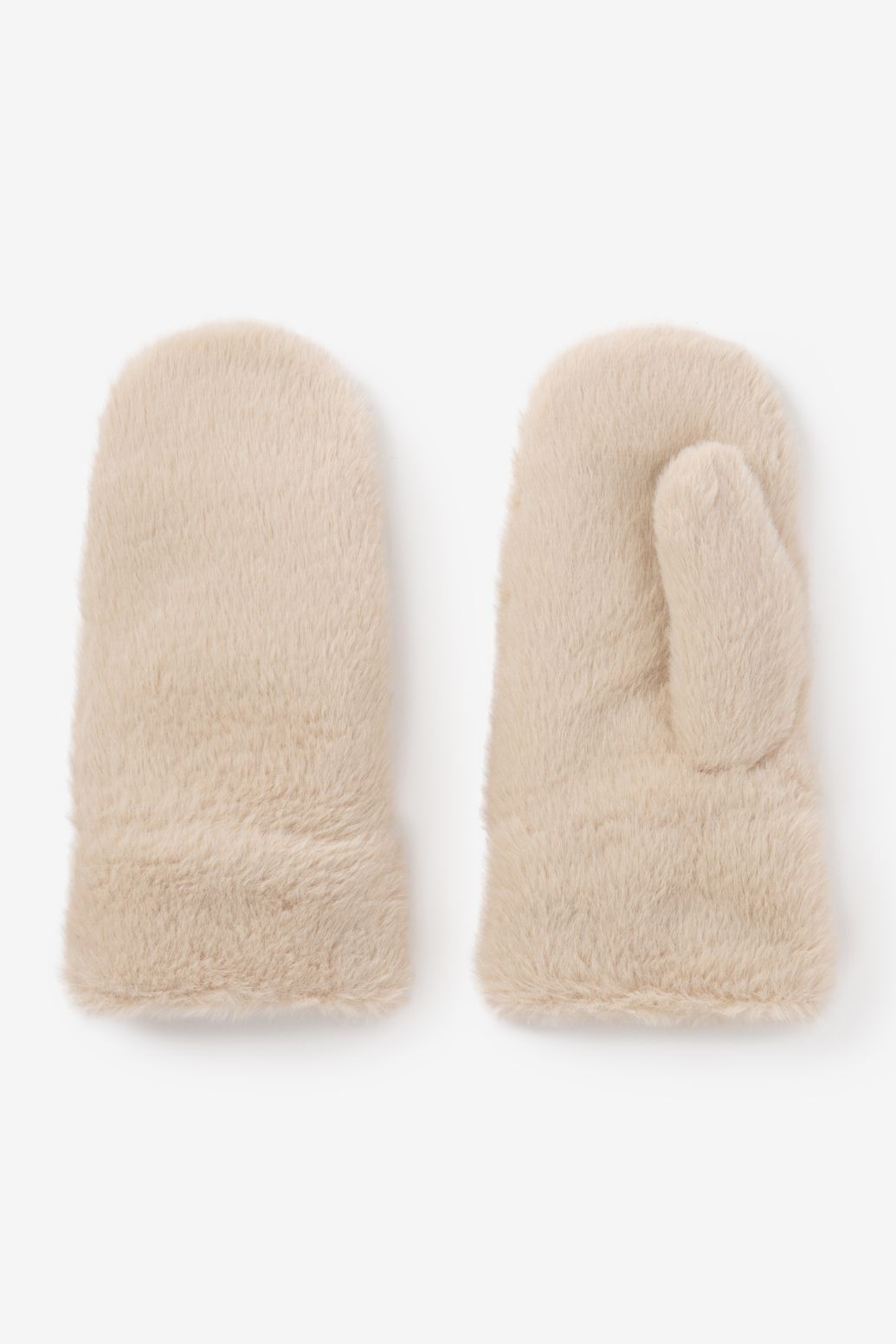 Moufles en fausse fourrure - beige