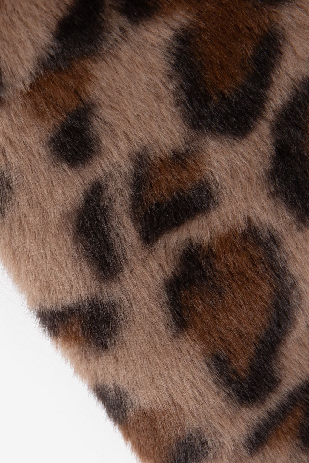 Kunstfell-Fäustlinge mit Leoprint - braun