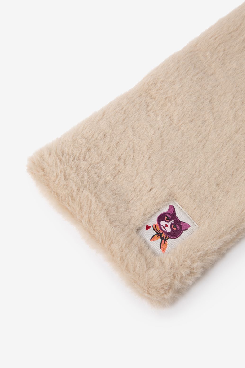 Beige faux fur sjaal