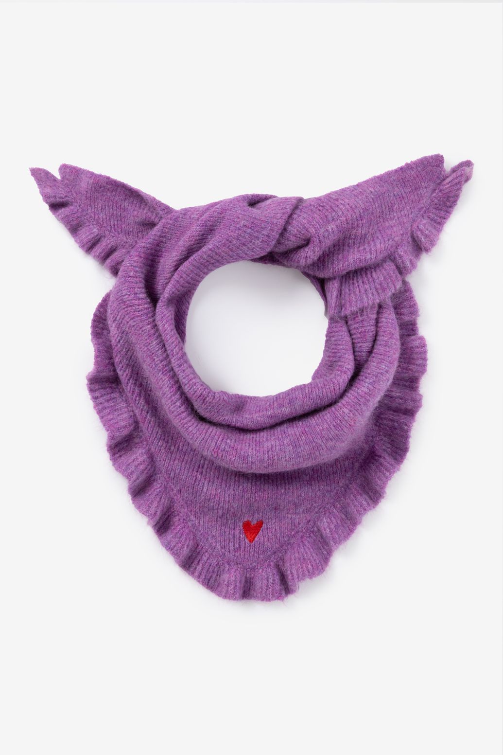 Foulard en laine avec bord ondulé - violet
