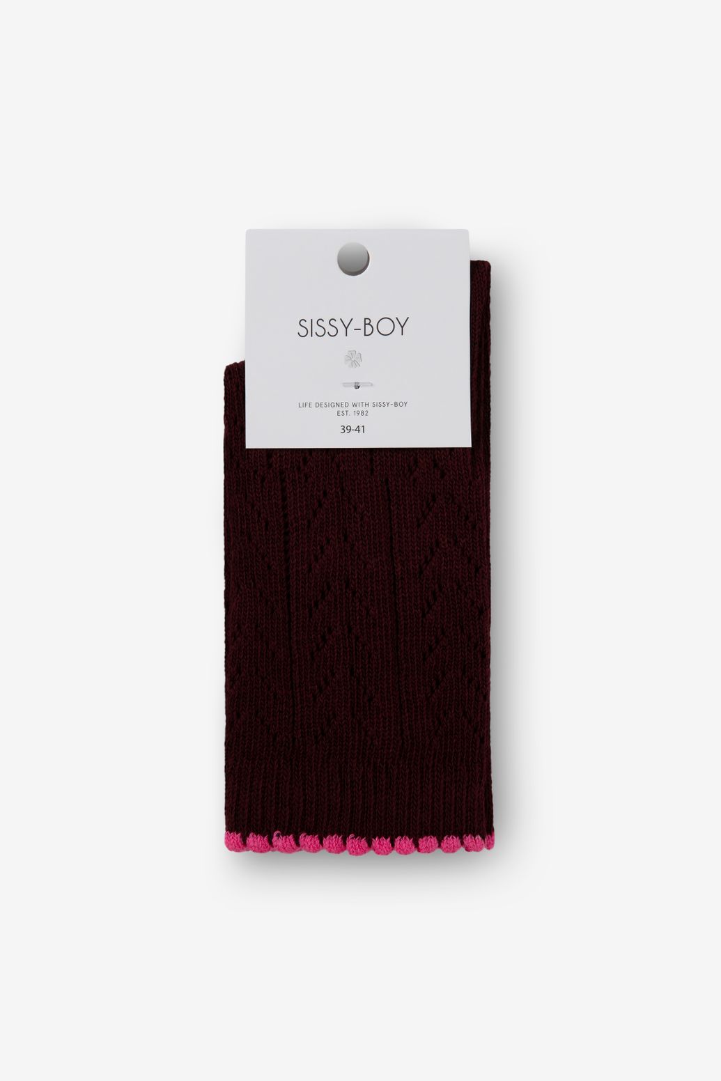 Chaussettes ajourées - rouge foncé