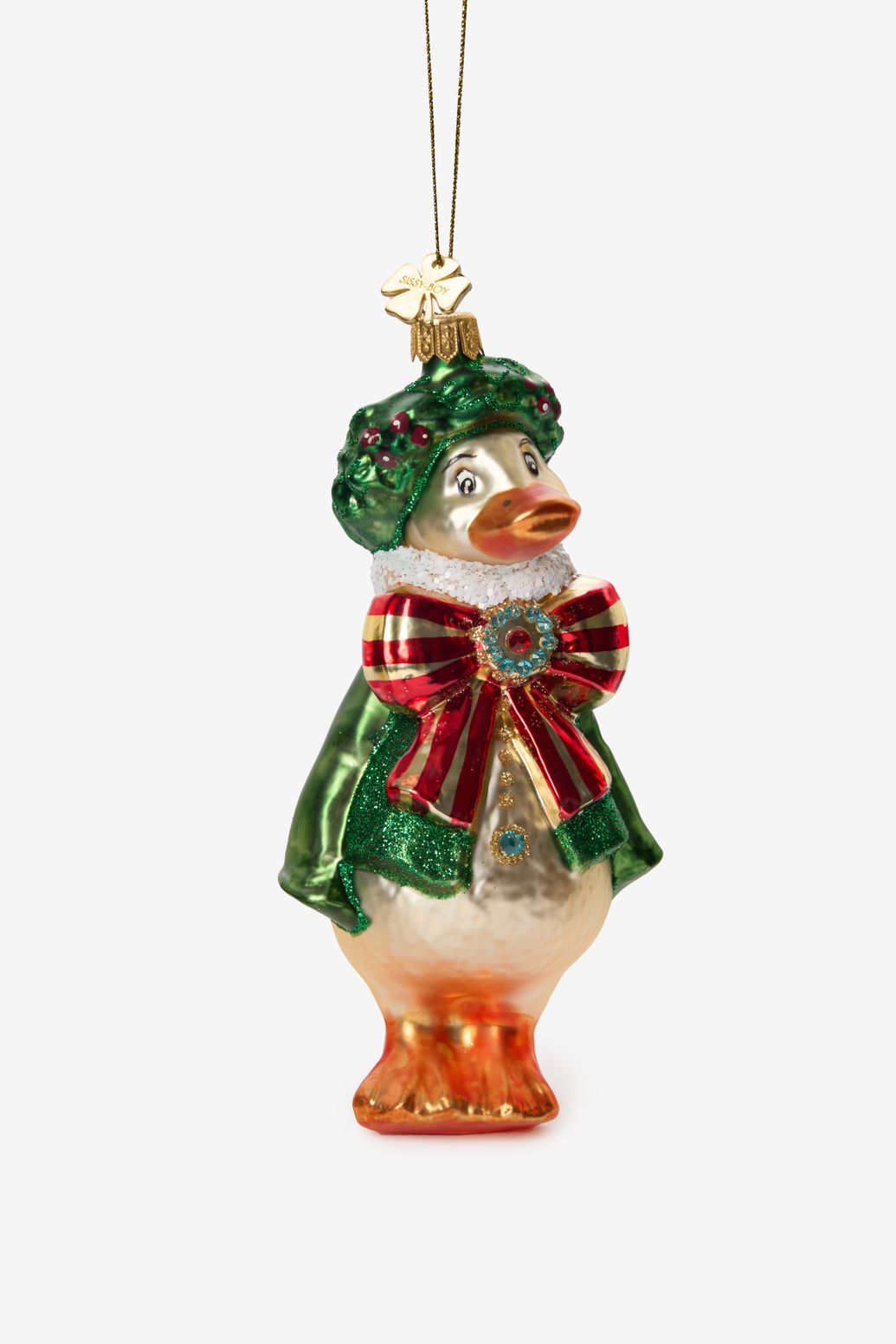 Kerst ornament gans met strik