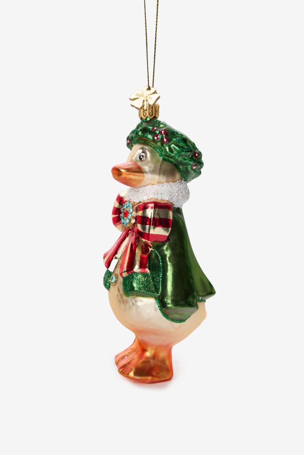Kerst ornament gans met strik