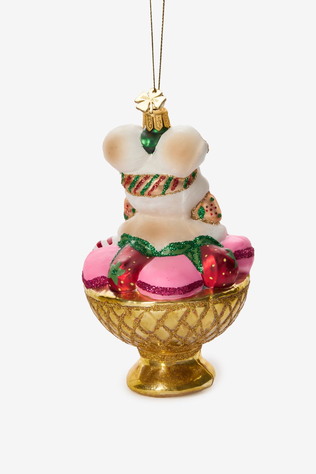 Kerst ornament muis in mandje