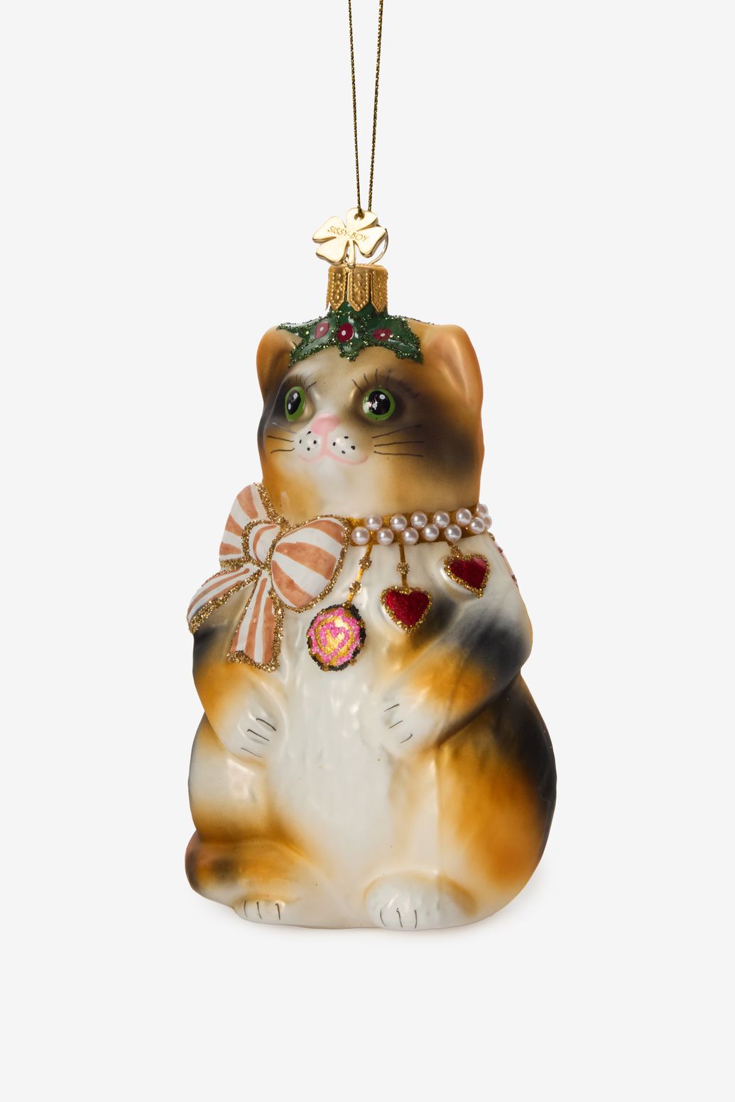 Kerst ornament kat met charms