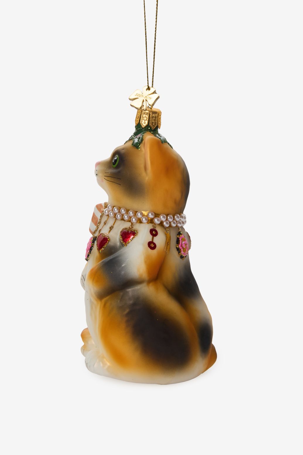 Kerst ornament kat met charms