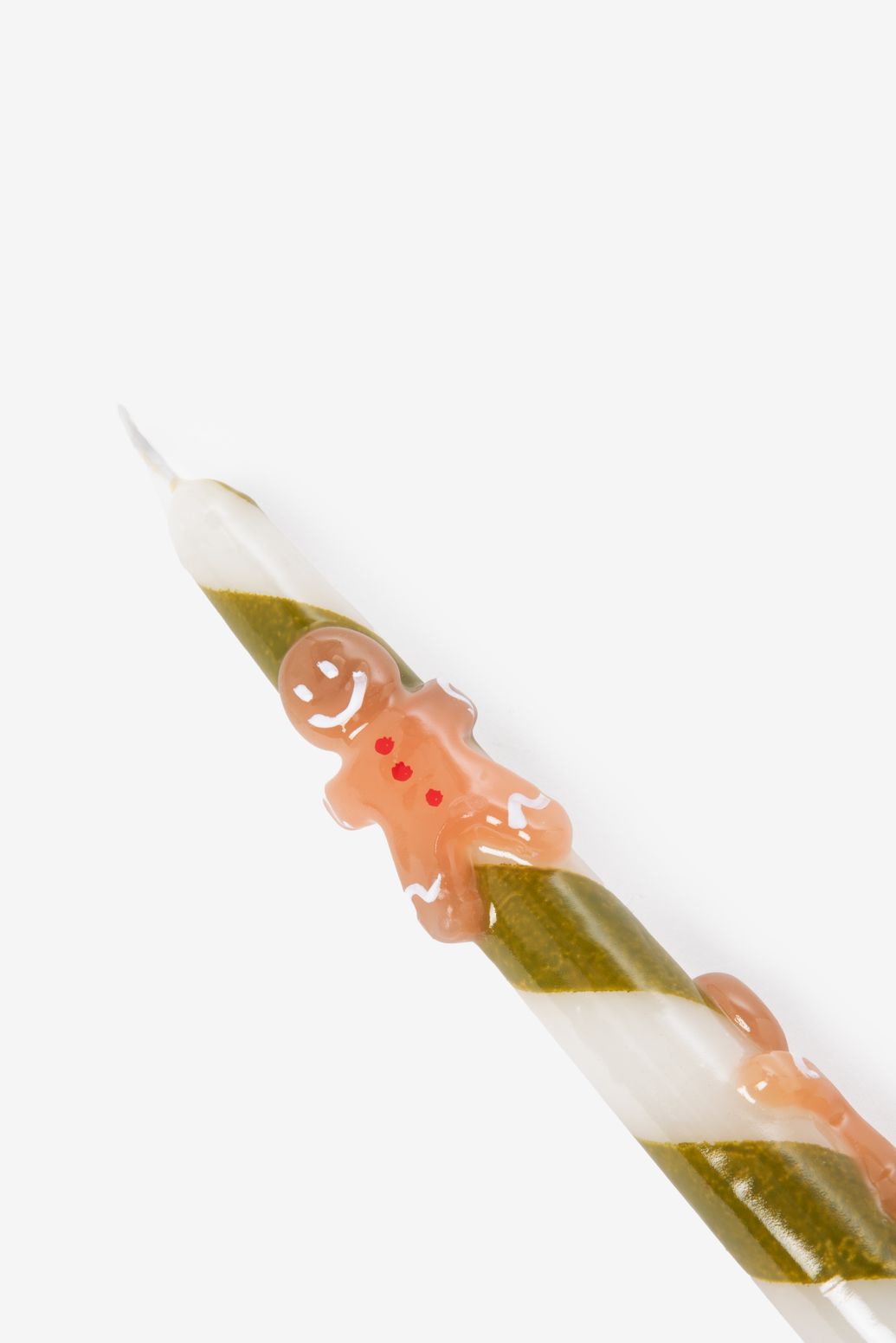 Kerze mit Lebkuchenmännern - grün