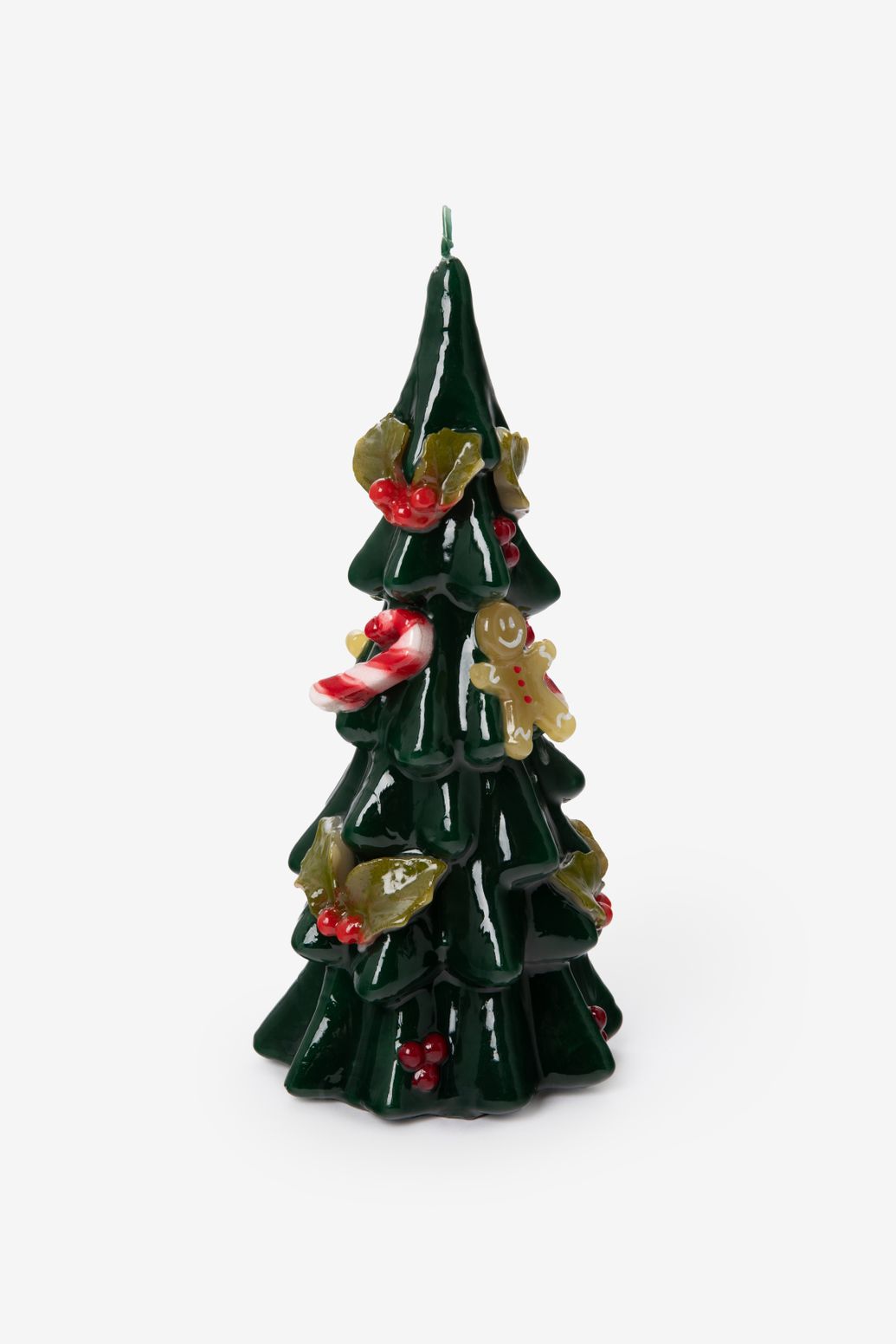 Donkergroene kerstboom kaars