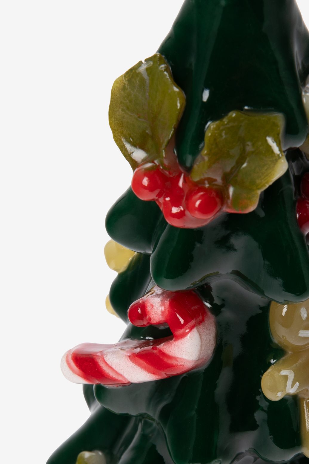 Donkergroene kerstboom kaars
