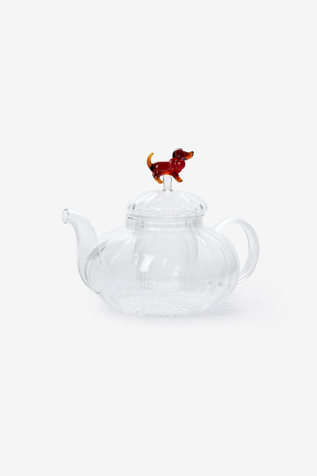 Glazen theepot met teckel