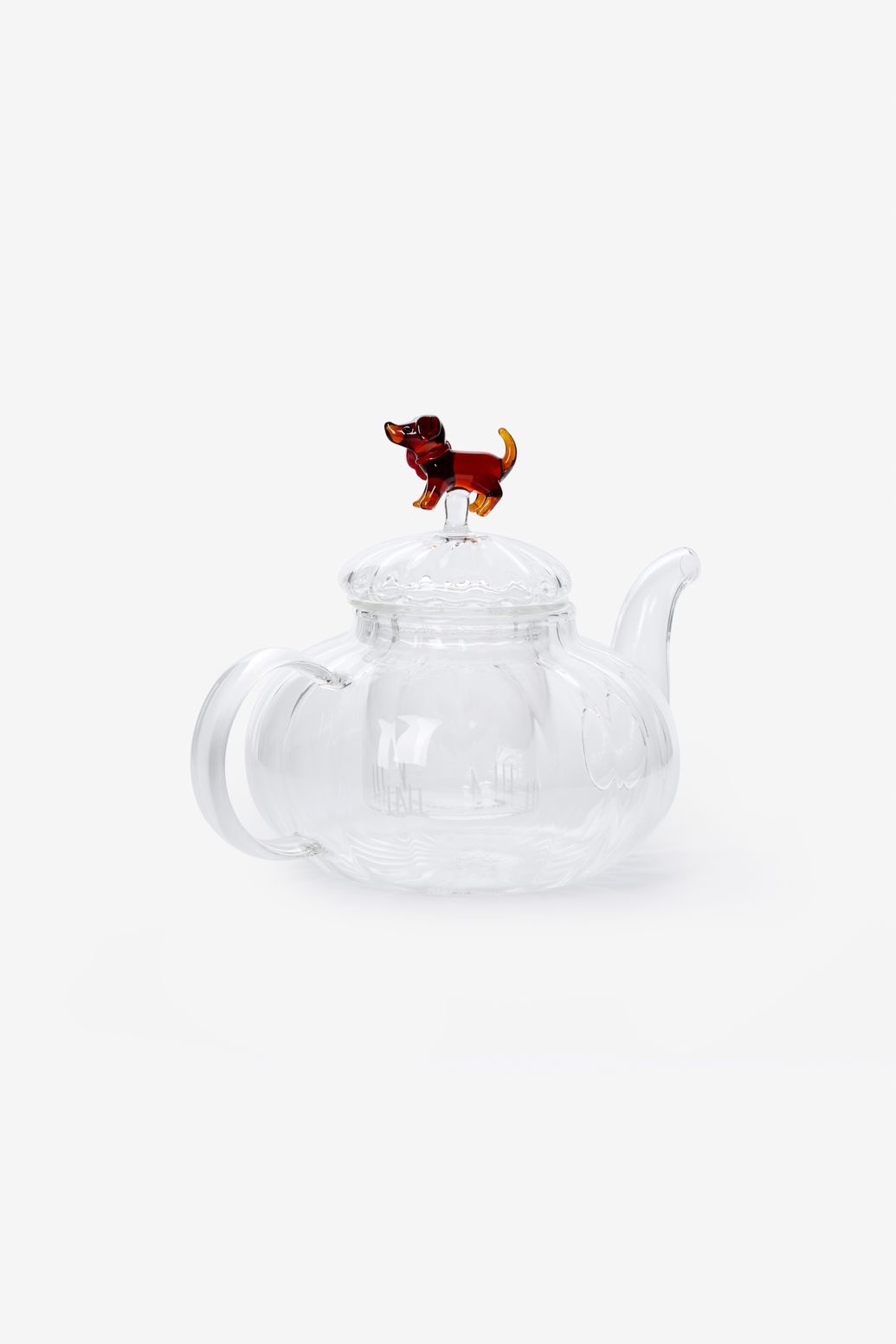 Glazen theepot met teckel