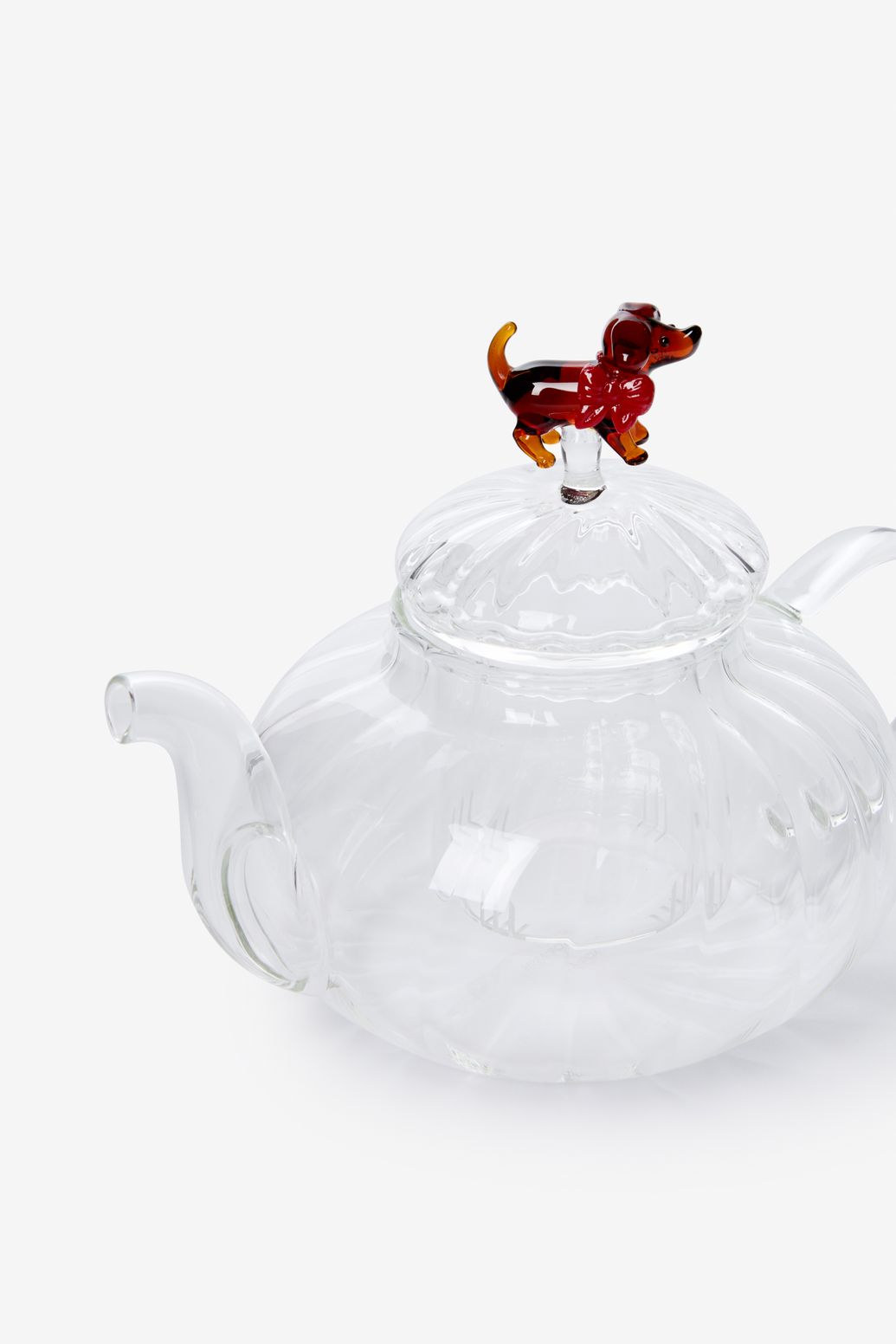 Glazen theepot met teckel