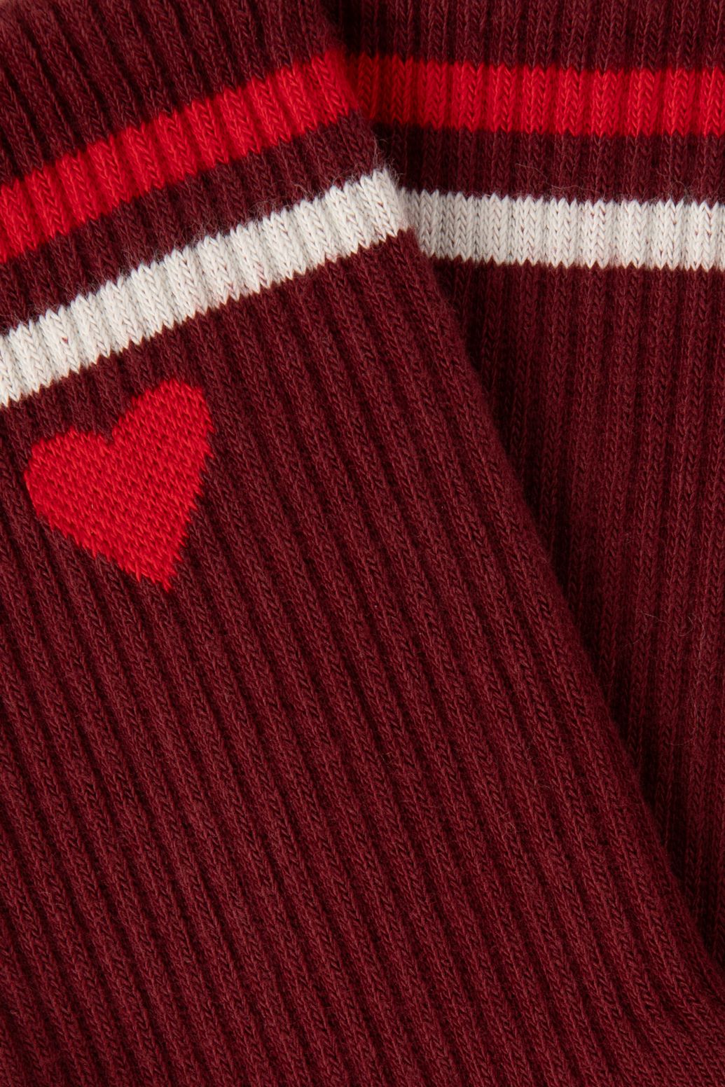 Socken mit Herz - dunkelrot