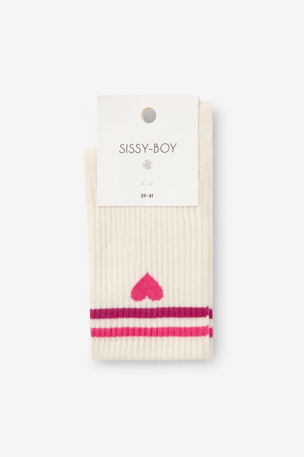 Chaussettes avec cœur - blanc cassé